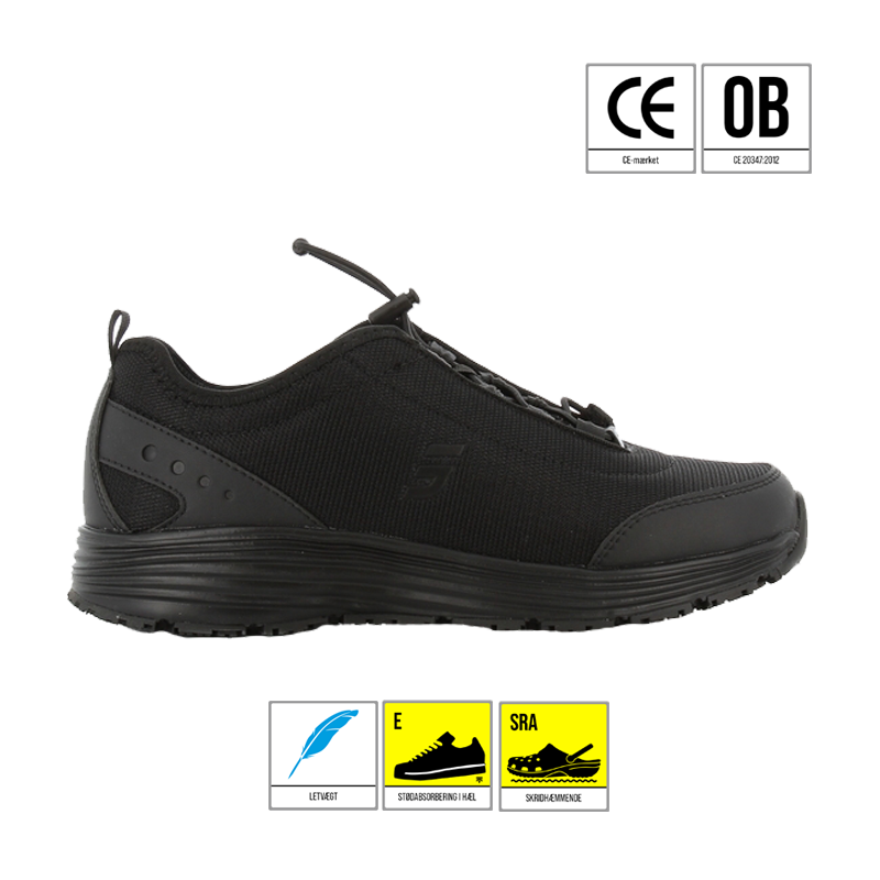 Safety Jogger Oxypas James skridhæmmende sneakers sort - REPORTO