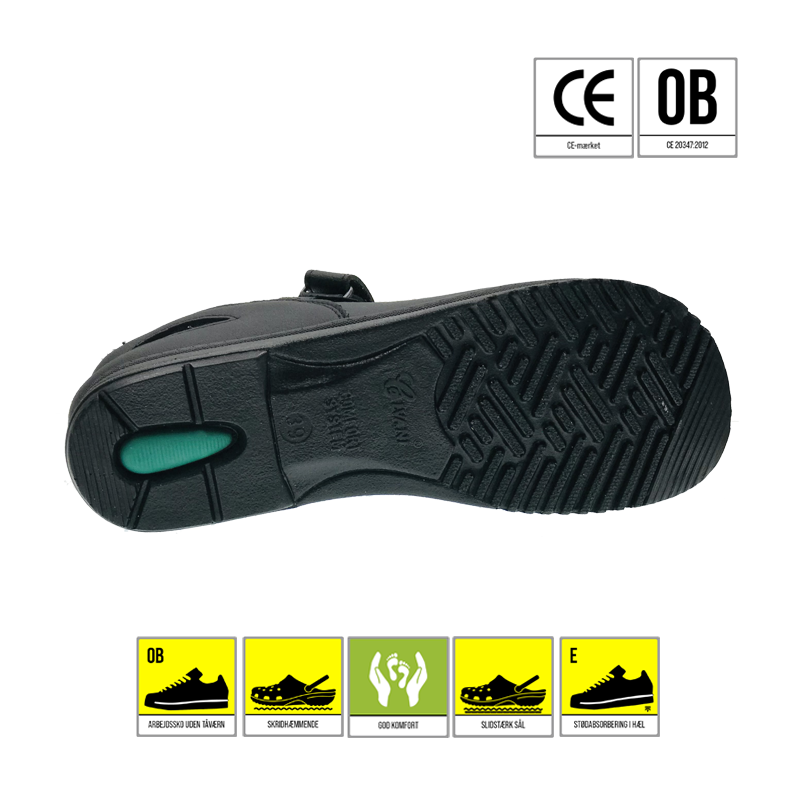 105393-06-Calvani-sort-arbejdssko-køkkensko-træsko-klikniksko-fra-reporto