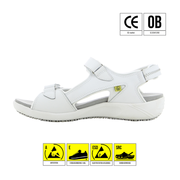 Safety Jogger A E ESD skridhæmmende sandal hvid - REPORTO SKO