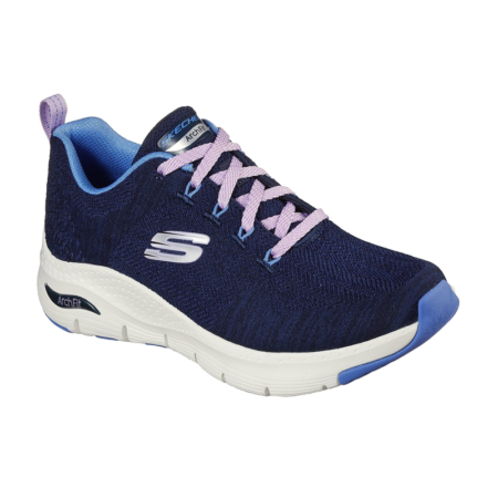 Skechers-Womens-Arch-Fit-Comfy-Wave-sneaker-blå