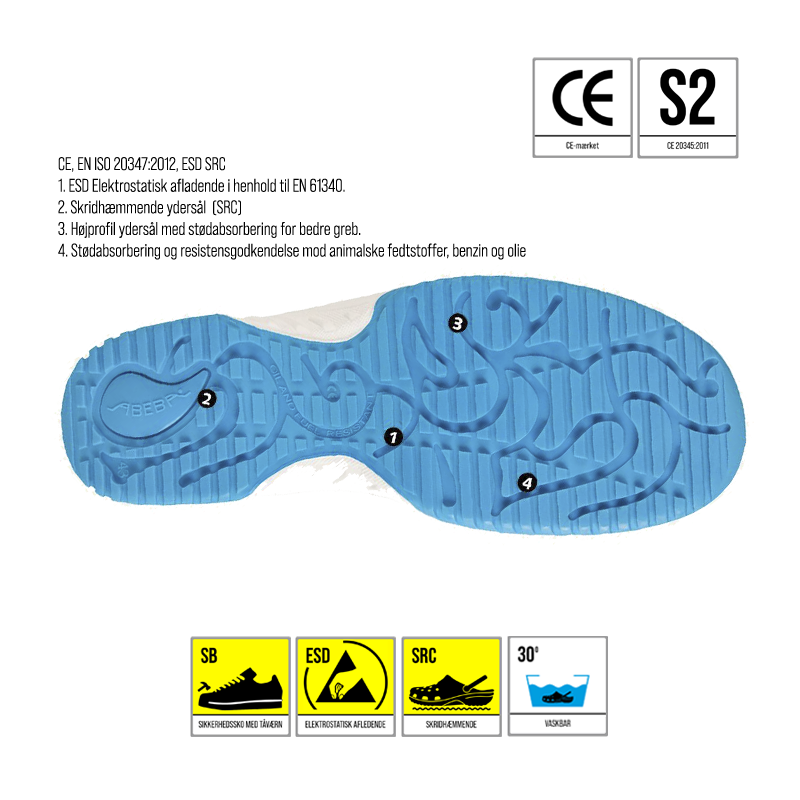 Abeba 31773 ESD SRC sikkerhedssko med tåsikring - REPORTO SKO