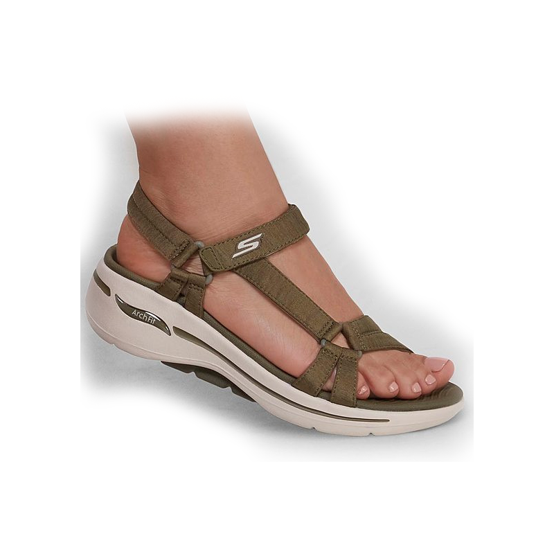 han via Grusom Skechers Womens Go Walk Arch Fit sandal oliven - REPORTO SKO