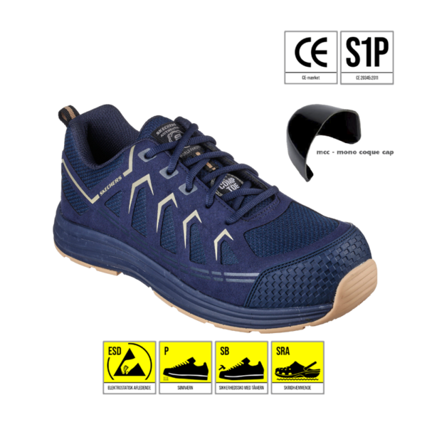 Skechers ESD SRA S1P Mens Malad II Navy - REPORTO SKO