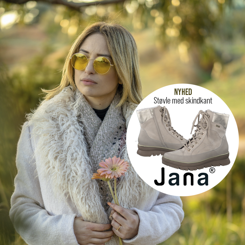 Jana støvle med skindkant beige - SKO