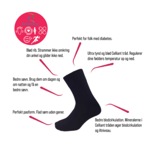 reflexwear diabetes strømpe